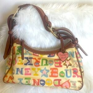 Dooney & Bourke bag Coated Rainbow Doodle Graffiti Vintage Purse shoulder bag OS